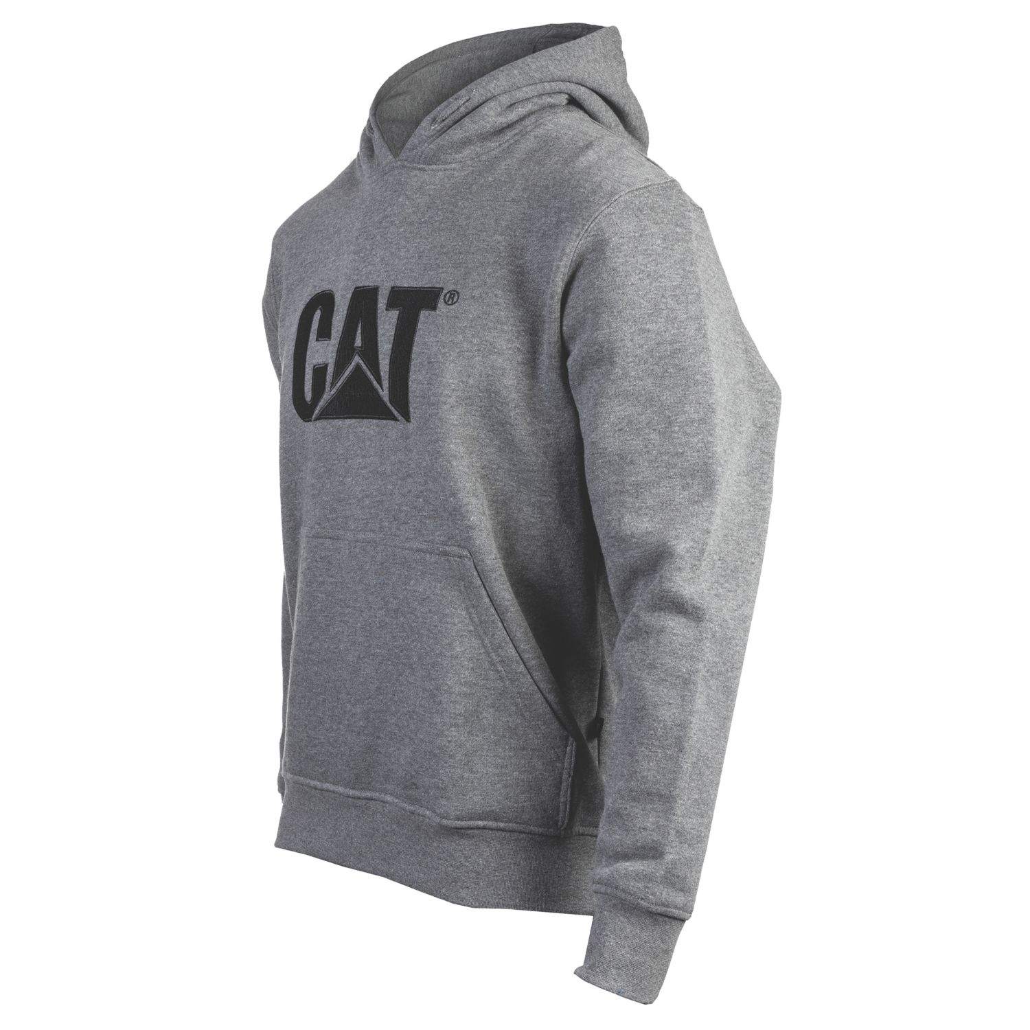 CAT Trademark Hooded Sweatshirt Heather Grey Large 42-44" Chest (285VF)