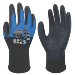 Wonder Grip WG-422 Bee-Smart General Handling Gloves Black/Blue Medium