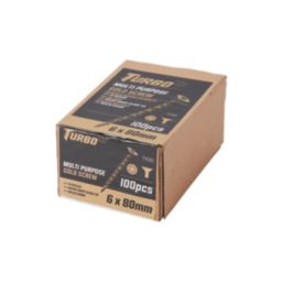 Turbo TX  TX Double-Countersunk  Multipurpose Screws 6mm x 80mm 100 Pack