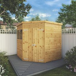 Mercia Corner 6' 6" x 6' 6" (Nominal) Pent Shiplap T&G Timber Shed