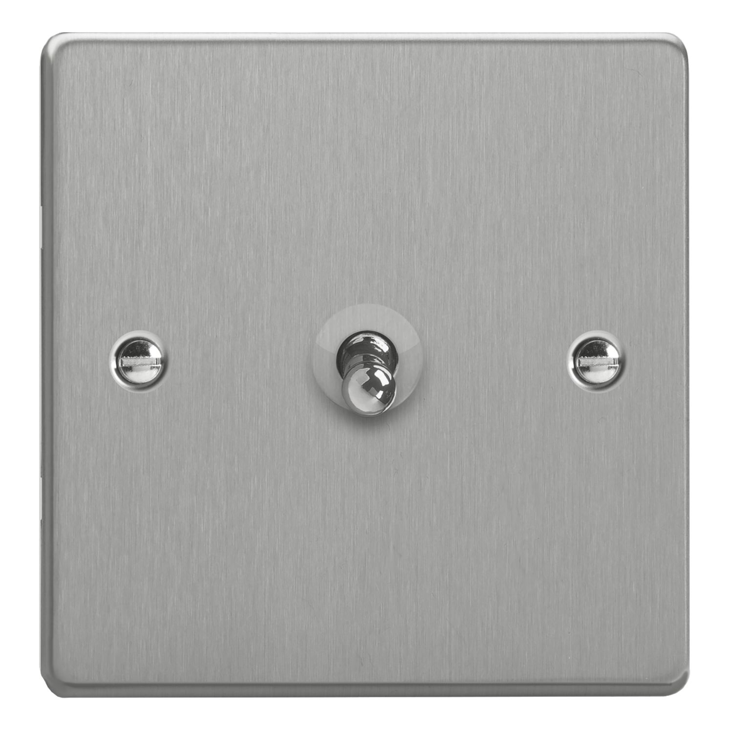 Varilight 10A 1-Gang 2-Way Light Switch Brushed Steel with Colour-Matched Inserts (285YT)