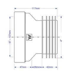 McAlpine  Rigid Straight WC Pan Connector White 120mm