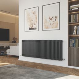 Azur 600mm x 1595mm 6951BTU Anthracite Horizontal 3 Column Radiator