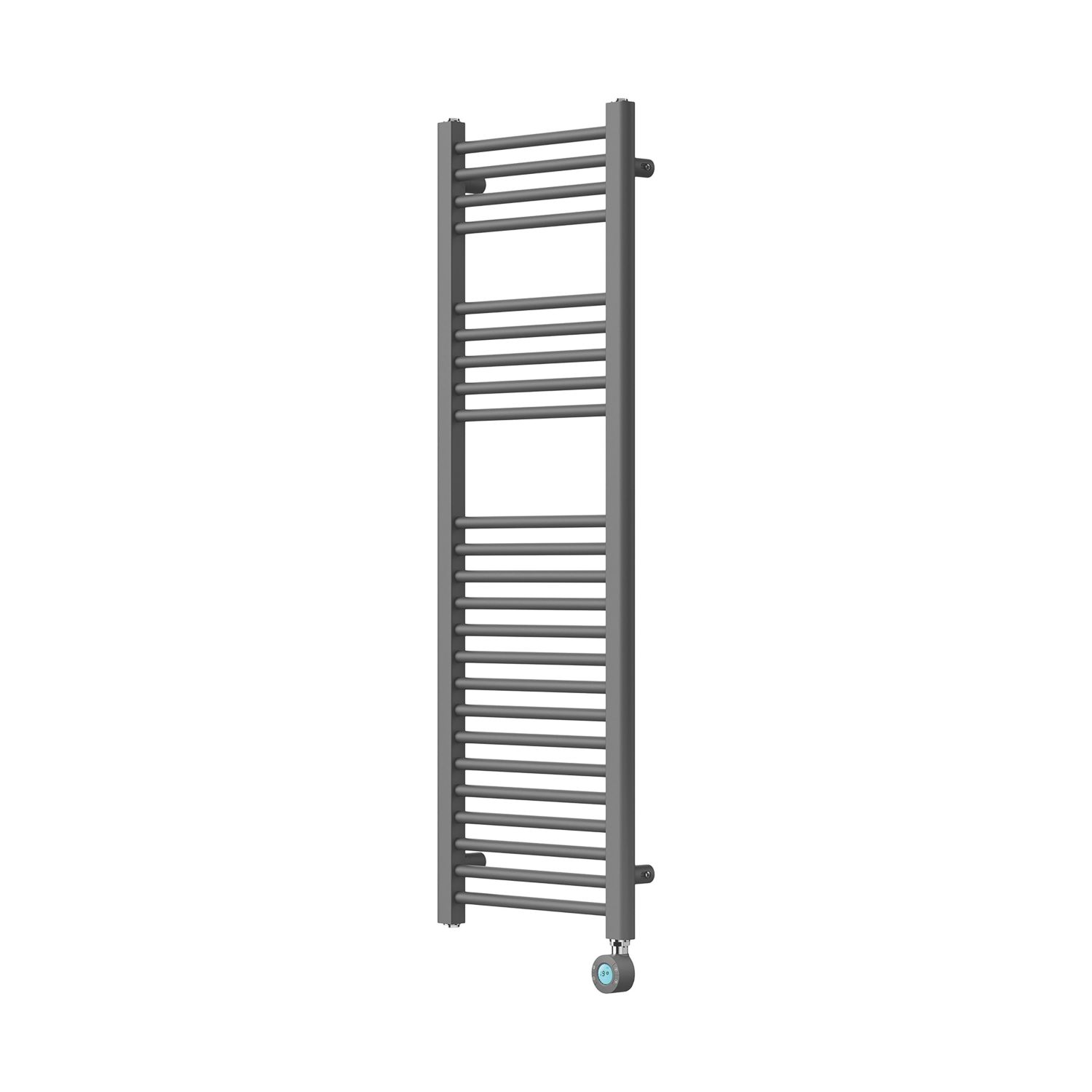 Flomasta 1200mm x 400mm 853BTU Anthracite Flat Electric Towel Radiator (286CL)