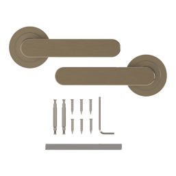 Cooke & Lewis Maugan Lever on Rose Door Handles Pair Antique Brass