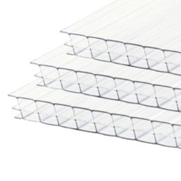 Radmat Building Materials Triplewall Polycarbonate Sheet Clear 690mm x 16mm x 4000mm 3 Pack