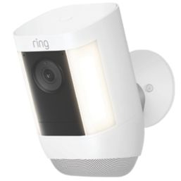 Ring Cam Pro Battery-Powered White Wireless 1080p Outdoor Smart Camera with Spotlight with PIR Sensor