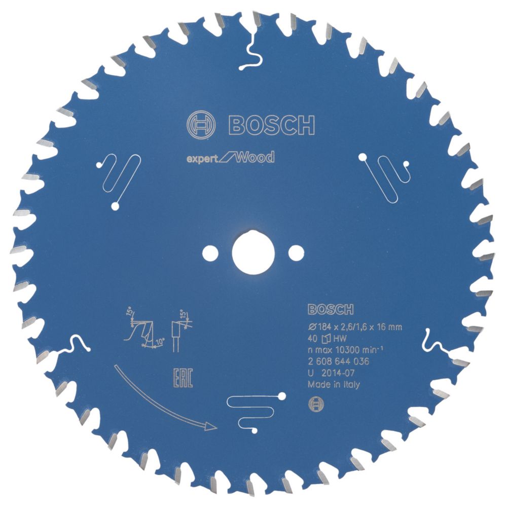Bosch Expert Wood Circular Saw Blade 184mm x 16mm 40T Screwfix