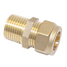 Flomasta SFU_0324 Brass Compression Adapting Male Coupler 22mm x 3/4"