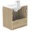Newland  Double Door Wall-Mounted Vanity Unit with Basin Effect Natural Oak 500mm x 370mm x 540mm