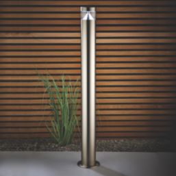 Saxby Pyramid 800mm Outdoor LED Bollard Brushed Stainless Steel 4.3W 300lm