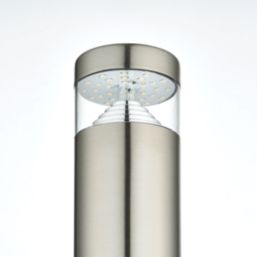 Saxby Pyramid 800mm Outdoor LED Bollard Brushed Stainless Steel 4.3W 300lm