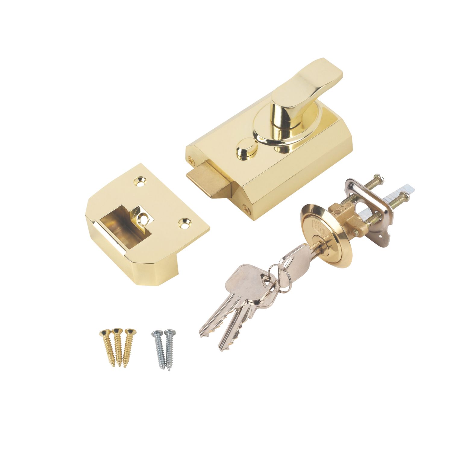 Smith & Locke Fire Rated Deadlock Night Latch Brass Effect 60mm Backset (2871J)