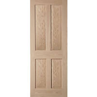 Jeld-Wen Oregon Unfinished Oak Veneer Wooden 4-Panel Internal Fire Door 1981 x 762mm