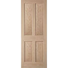 Jeld-Wen Oregon Unfinished Oak Veneer Wooden 4-Panel Internal Fire Door 1981 x 762mm