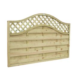 Forest Prague  Lattice Curved Top Fence Panels Natural Timber 6' x 4' Pack of 3