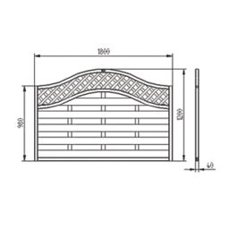 Forest Prague  Lattice Curved Top Fence Panels Natural Timber 6' x 4' Pack of 3