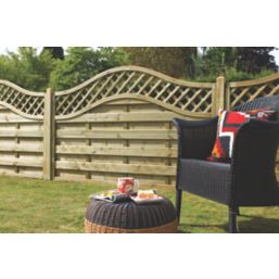 Forest Prague  Lattice Curved Top Fence Panels Natural Timber 6' x 4' Pack of 3