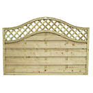 Forest Prague  Lattice Curved Top Fence Panels Natural Timber 6 x 4' Pack of 3