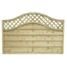 Forest Prague  Lattice Curved Top Fence Panels Natural Timber 6' x 4' Pack of 3