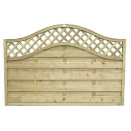 Forest Prague  Lattice Curved Top Fence Panels Natural Timber 6' x 4' Pack of 3