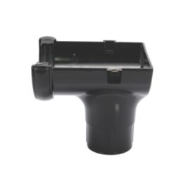 FloPlast  uPVC Half Round Stop End Outlet Black 112mm x 68mm