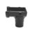 FloPlast  uPVC Half Round Stop End Outlet Black 112mm x 68mm