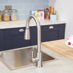 ETAL Luxr  Pull-Out Style Kitchen Mixer Tap Brushed Steel Finish