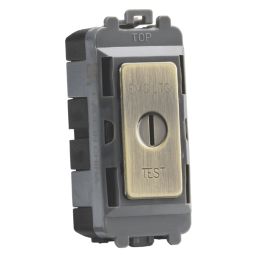 Knightsbridge  20AX Grid DP Emergency Lighting Test Key Switch Antique Brass