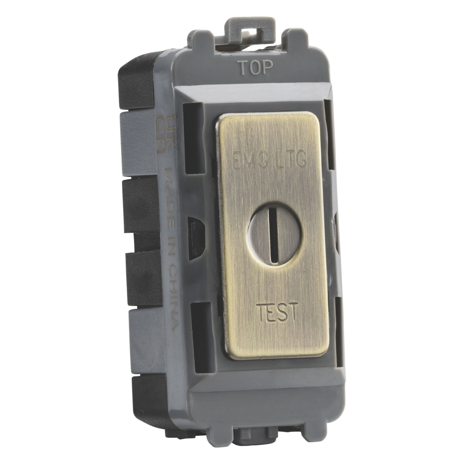 Knightsbridge 20AX Grid DP Emergency Lighting Test Key Switch Antique Brass (287CR)