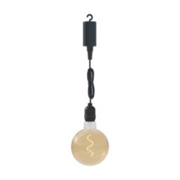 Calex Terlizzi Outdoor LED Battery-Powered Pendant Light Black 1.5W 4lm