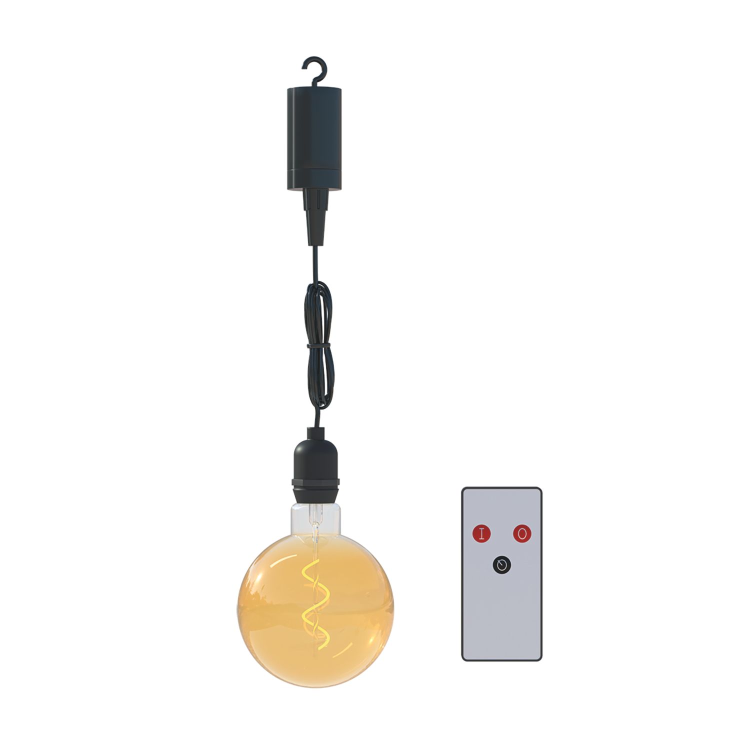 Calex Terlizzi Outdoor LED Battery-Powered Pendant Light Black 1.5W 4lm (287CX)
