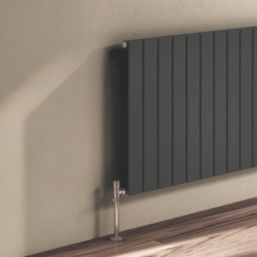 Reina Flat Single 600mm x 1032mm 2477BTU Anthracite Horizontal Designer Radiator
