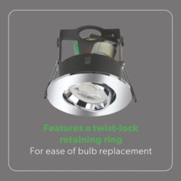 4lite  Adjustable  Fire Rated IP20 GU10 Downlight Chrome
