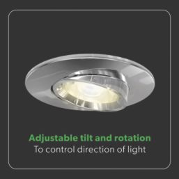 4lite  Adjustable  Fire Rated IP20 GU10 Downlight Chrome