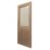 1-Clear Light Unfinished Oak Wooden 1-Panel Cottage Internal Door 1981mm x 686mm