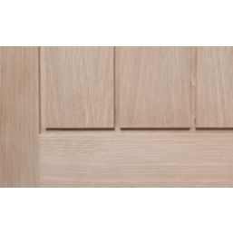 1-Clear Light Unfinished Oak Wooden 1-Panel Cottage Internal Door 1981mm x 686mm