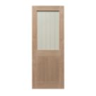 1-Clear Light Unfinished Oak Wooden 1-Panel Cottage Internal Door 1981mm x 686mm