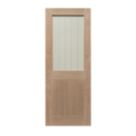 1-Clear Light Unfinished Oak Wooden 1-Panel Cottage Internal Door 1981mm x 686mm