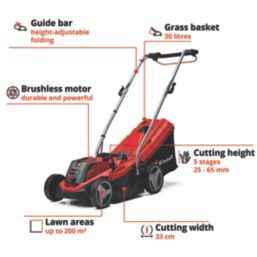 Einhell GE-CM 18/33 Li 18V 1 x 4.0Ah Li-Ion Power X-Change Brushless Cordless 33cm Lawn Mower