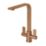 ETAL Stroud Twin Lever Kitchen Mixer Tap Brushed Copper