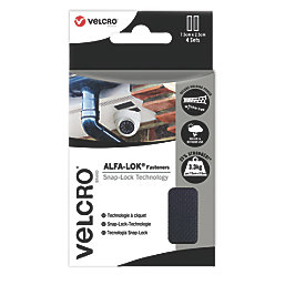 Velcro Brand Alfa-Lok Black Hook-to-Hook Fastener 75mm x 25mm 4 Pack