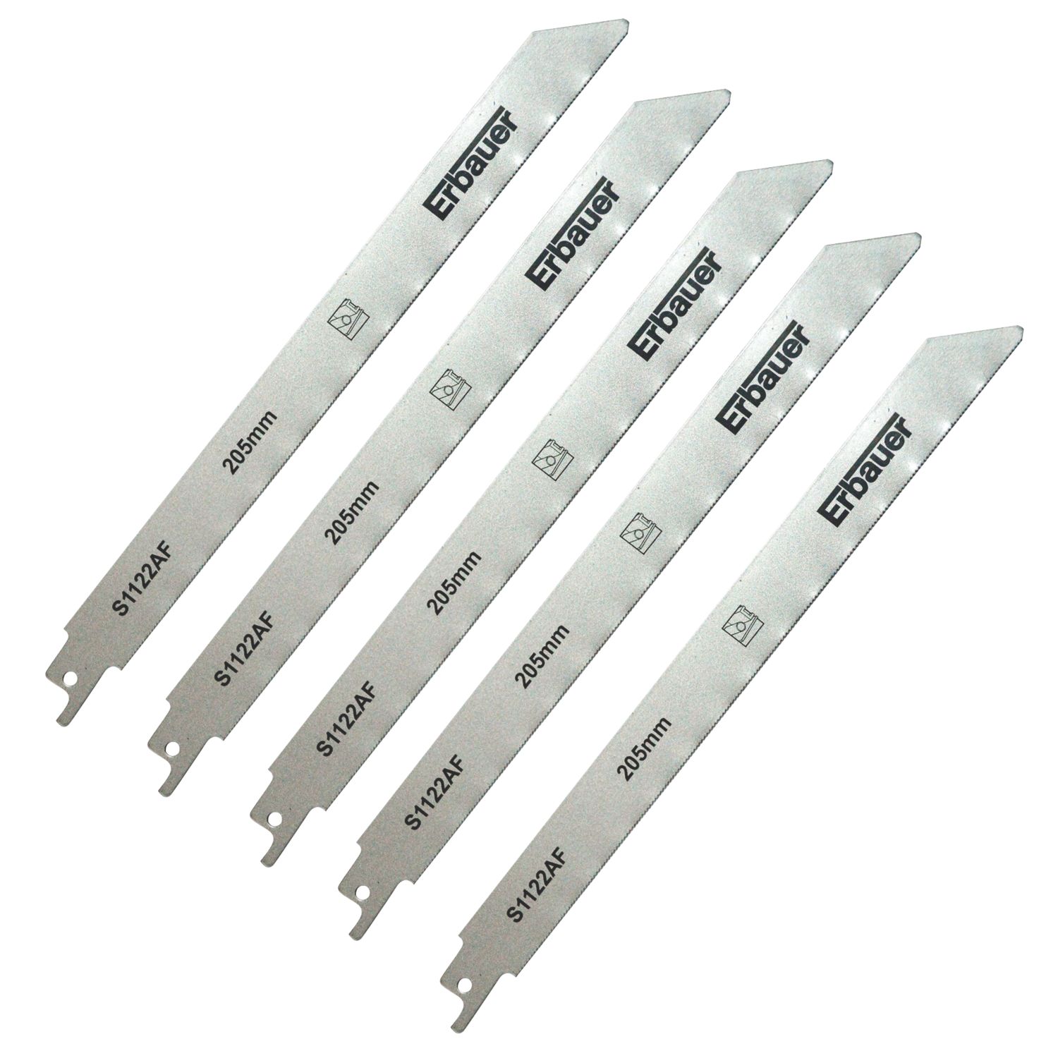 Erbauer Multi-Material Reciprocating Saw Blades 205mm 5 Pack (287FV)