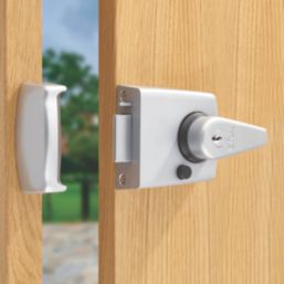 ERA 193-35-1  Double Locking Night Latch  Satin Chrome 60mm Backset