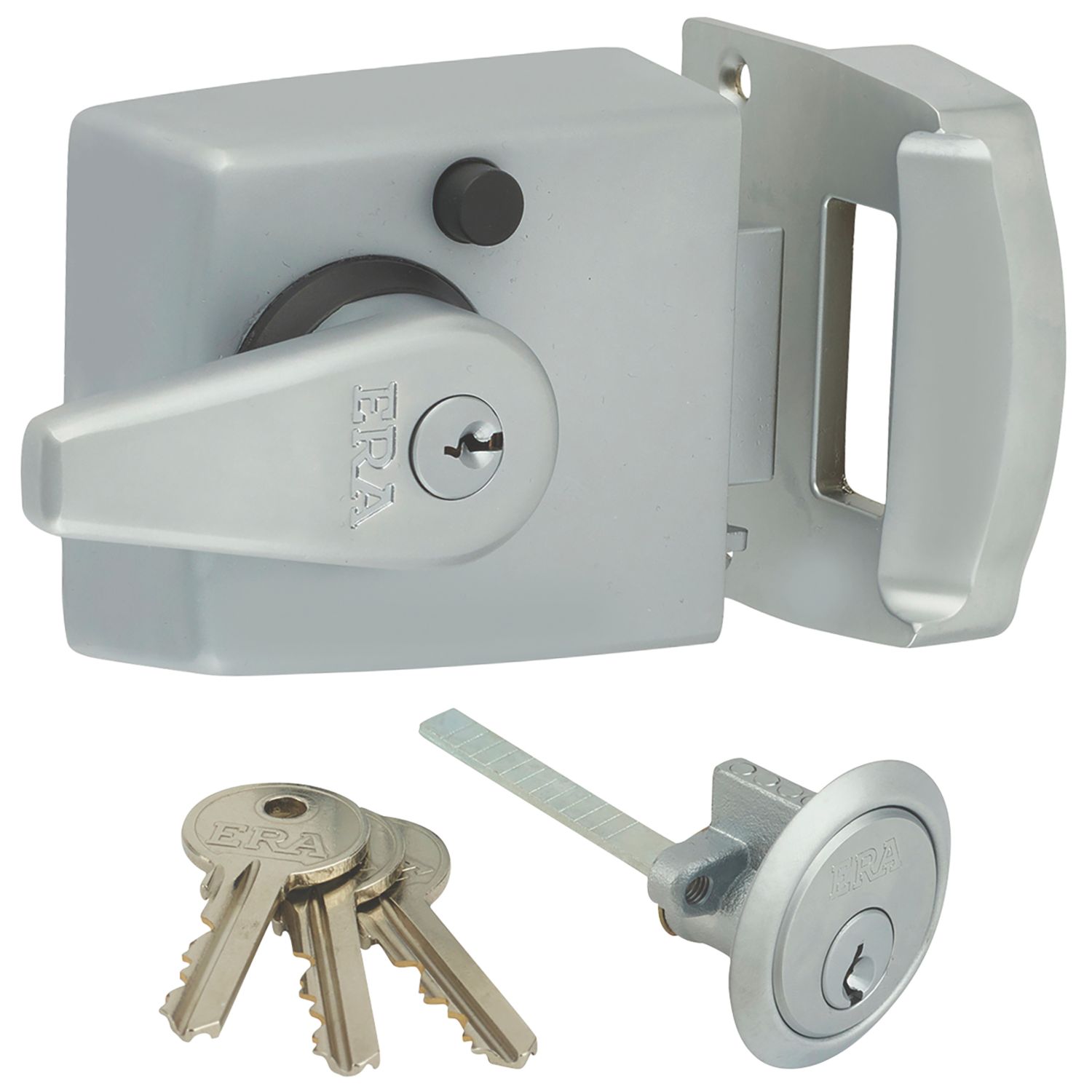 ERA 193-35-1 Double Locking Night Latch Satin Chrome 60mm Backset (287GG)