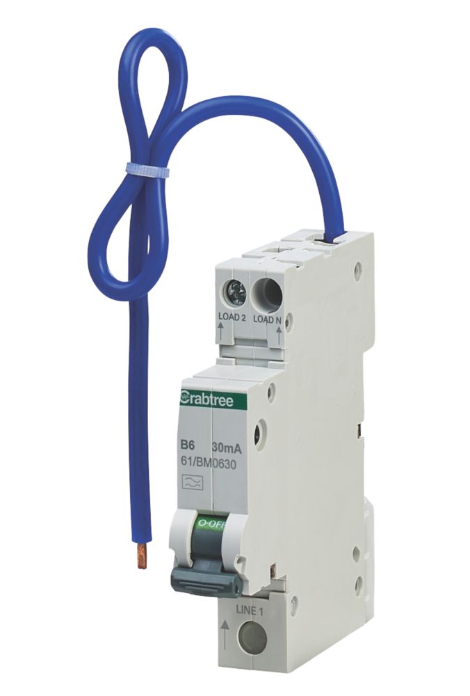 Crabtree Starbreaker 6A 30mA SP & N Type B  Mini-RCBO