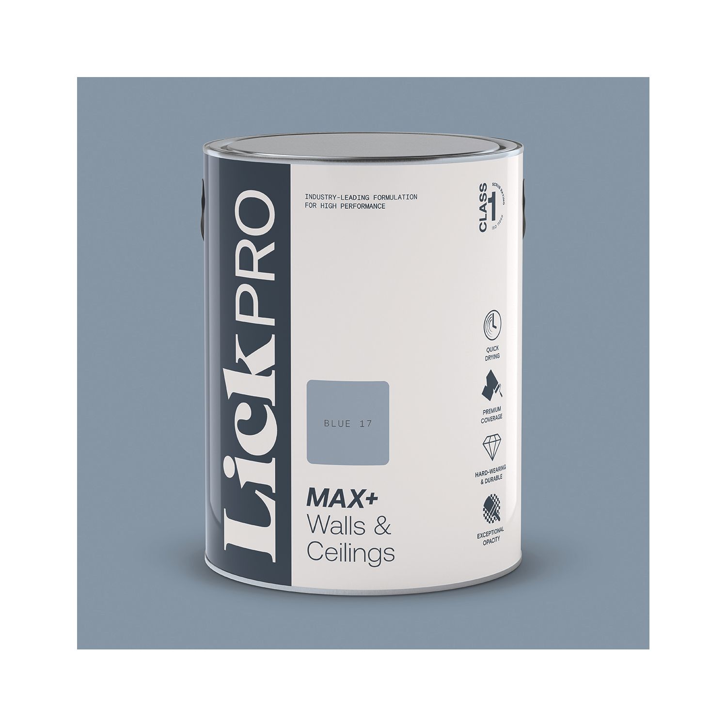 LickPro Max+ 5Ltr Blue 17 Eggshell Emulsion Paint (287JY)