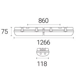 4lite  Twin 4ft Non-Maintained Emergency LED Batten 38W 4425lm
