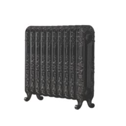 Arroll 597mm x 684mm 2590BTU Black / Silver Cast Iron 2 Column Radiator