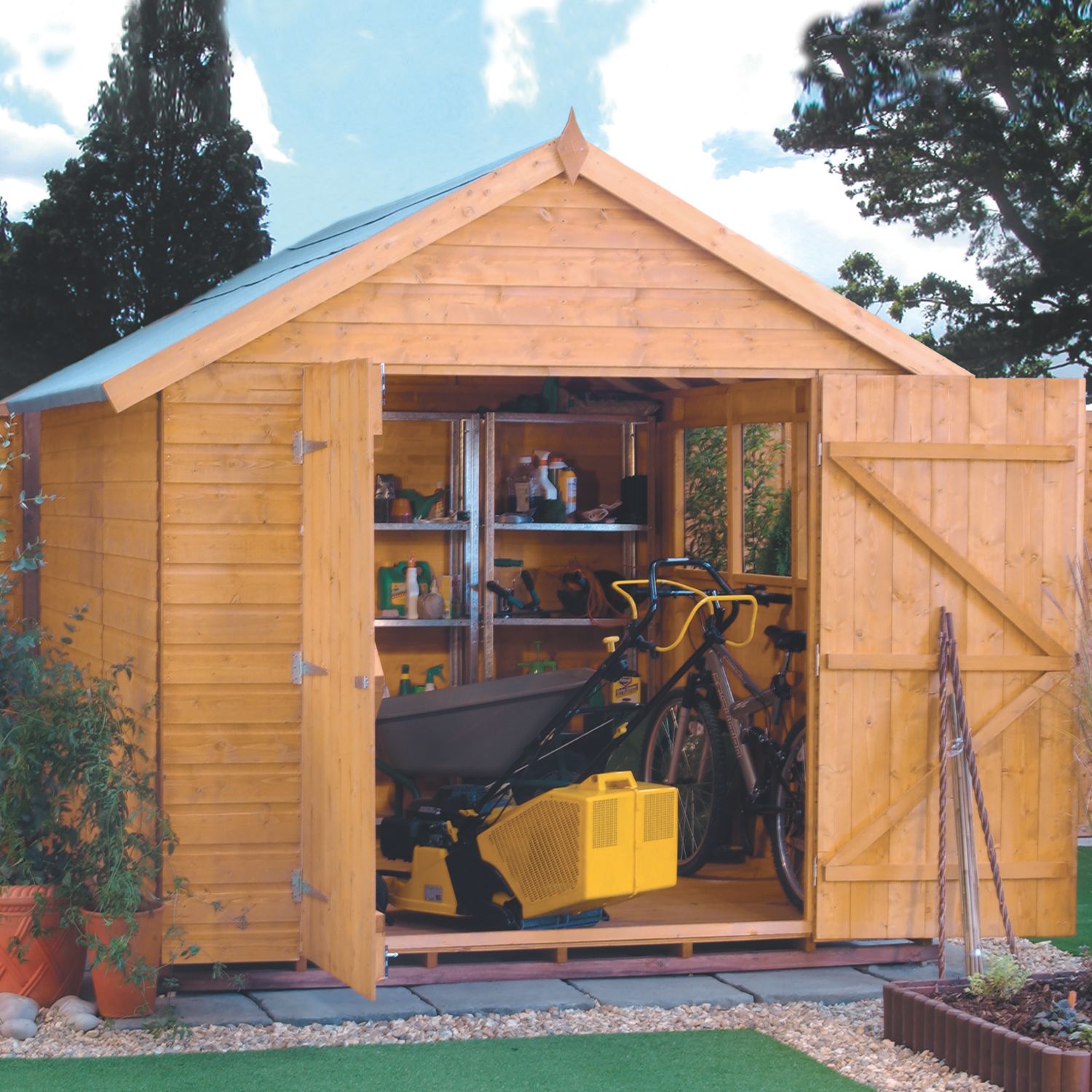 Rowlinson Premier 8' x 9' 6" (Nominal) Apex Shiplap Timber Shed (287PP)